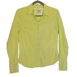 Roper Shirt Womens Small Lime Green Western Design Pearl Snap Cowgirl Top